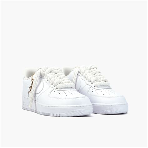 AIR Force 1 Custom Sneaker Dicke Schnürsenkel Seil Weiß